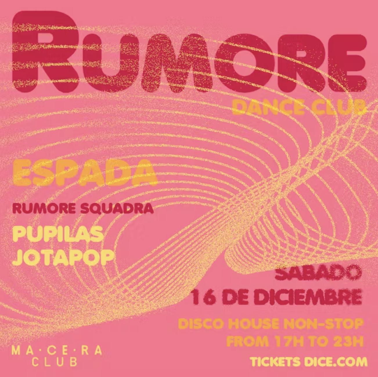 Rumore Club X Tardeo Sábado X Macera