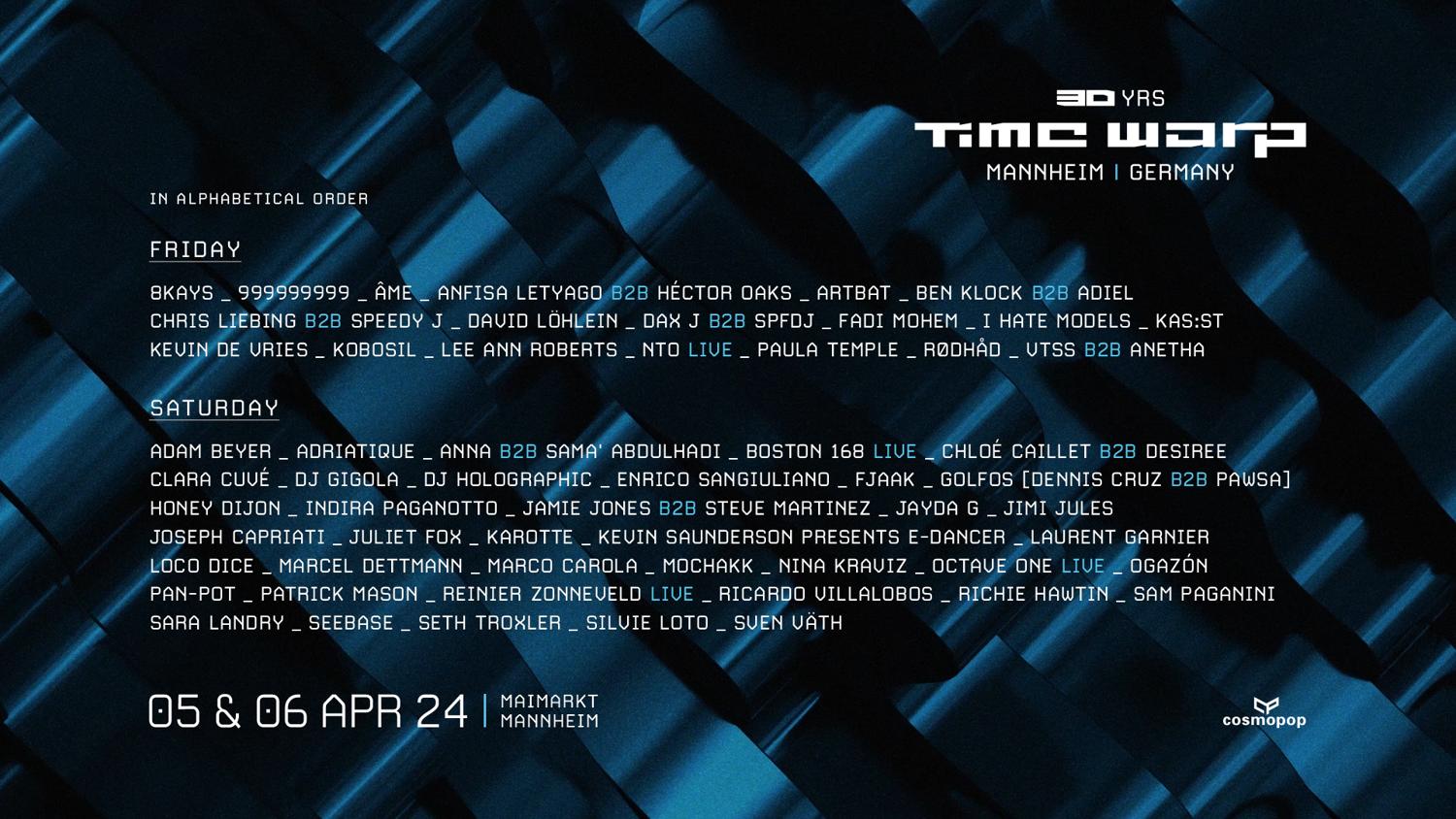 Time Warp Mannheim - Germany 2024 (30 Years Anniversary)