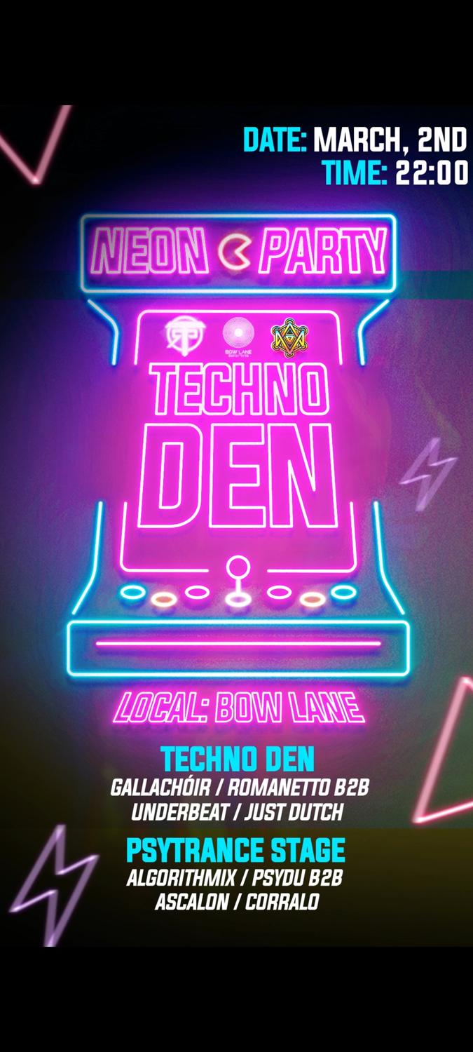 Techno Den Vs Psytrance Neon Rave Party - By Trp