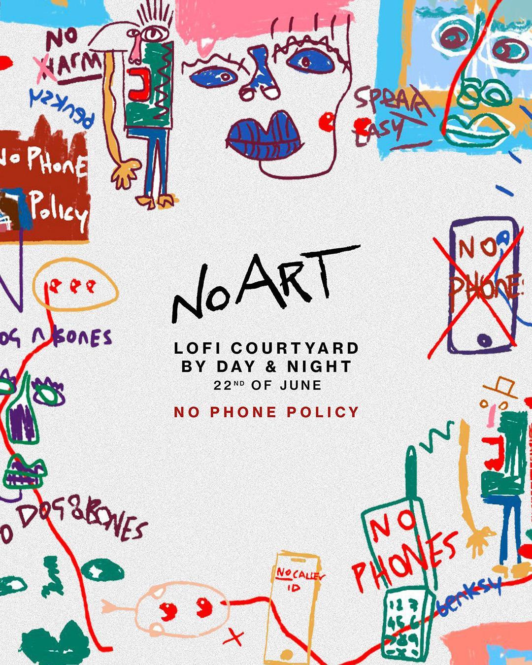 No Art Lofi Courtyard - By Day & Night