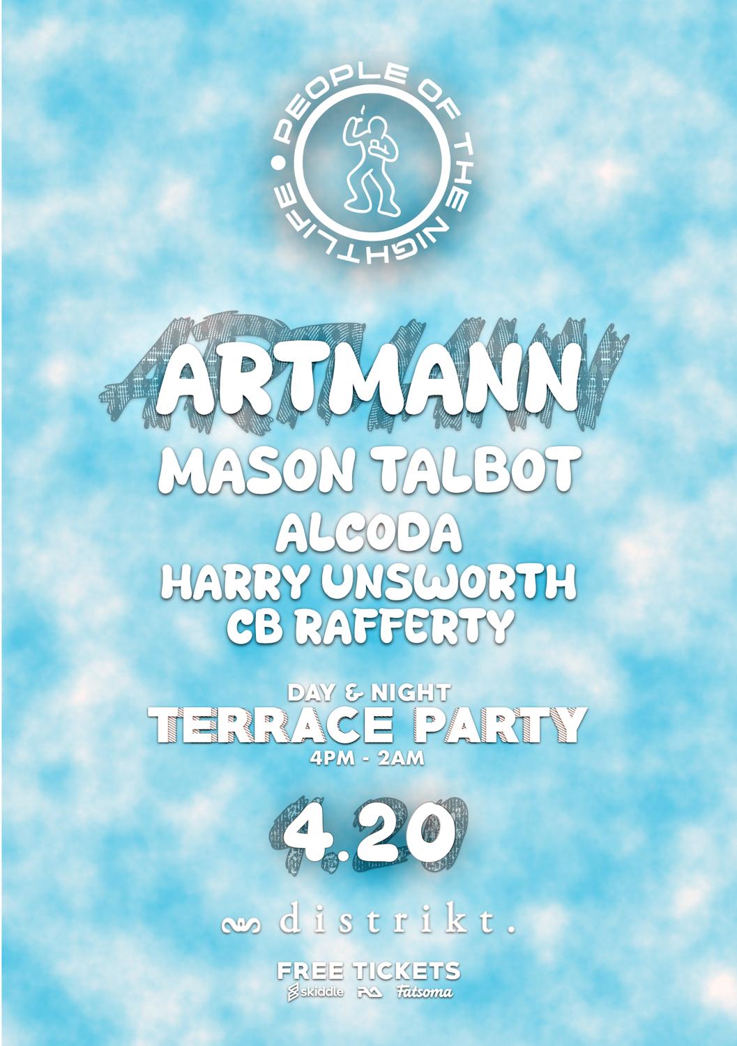 Potnl Presents: 420 Terrace Party With Artmann & Mason Talbot