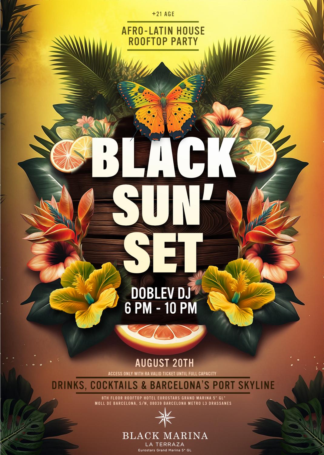 *Free Tickets - Black Marina Sun'Set Dj Rooftop Party