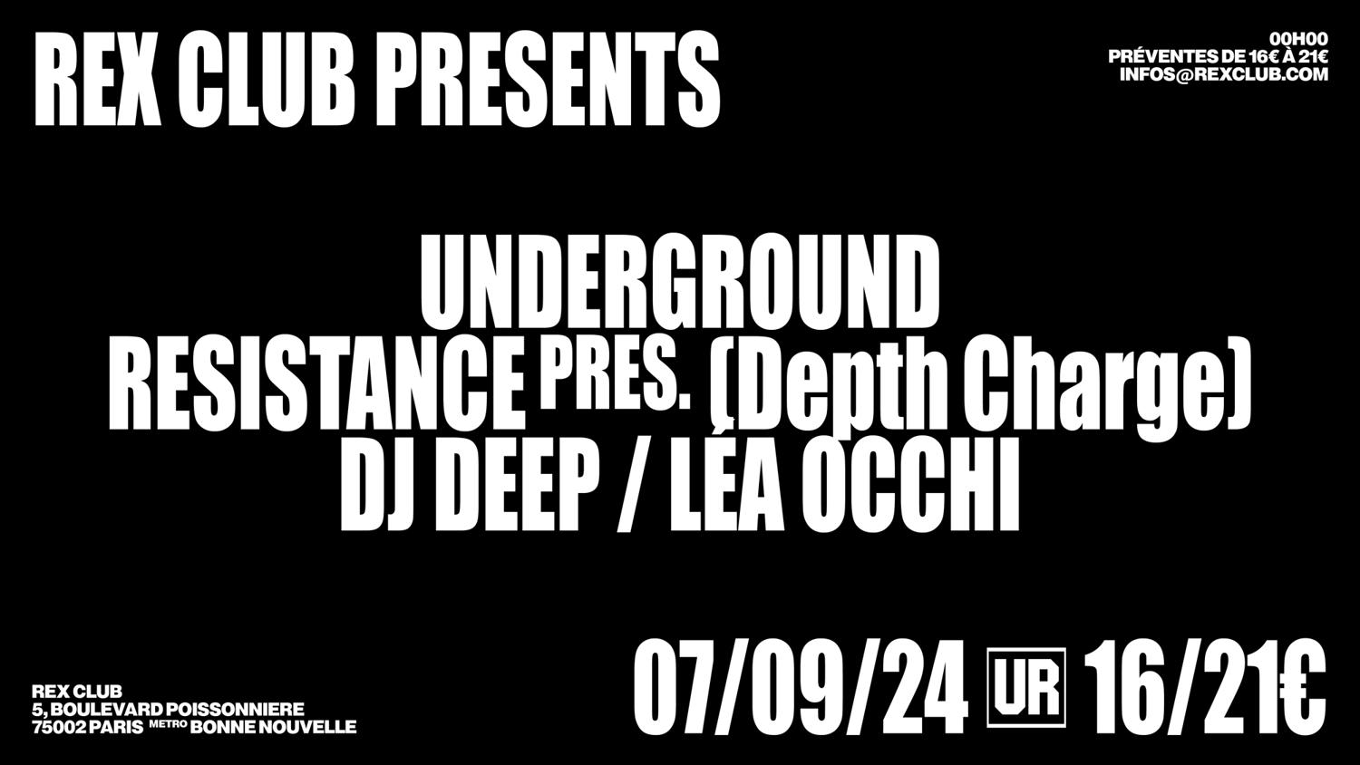 Rex Club Presents: Underground Resistance Depth Charge Live