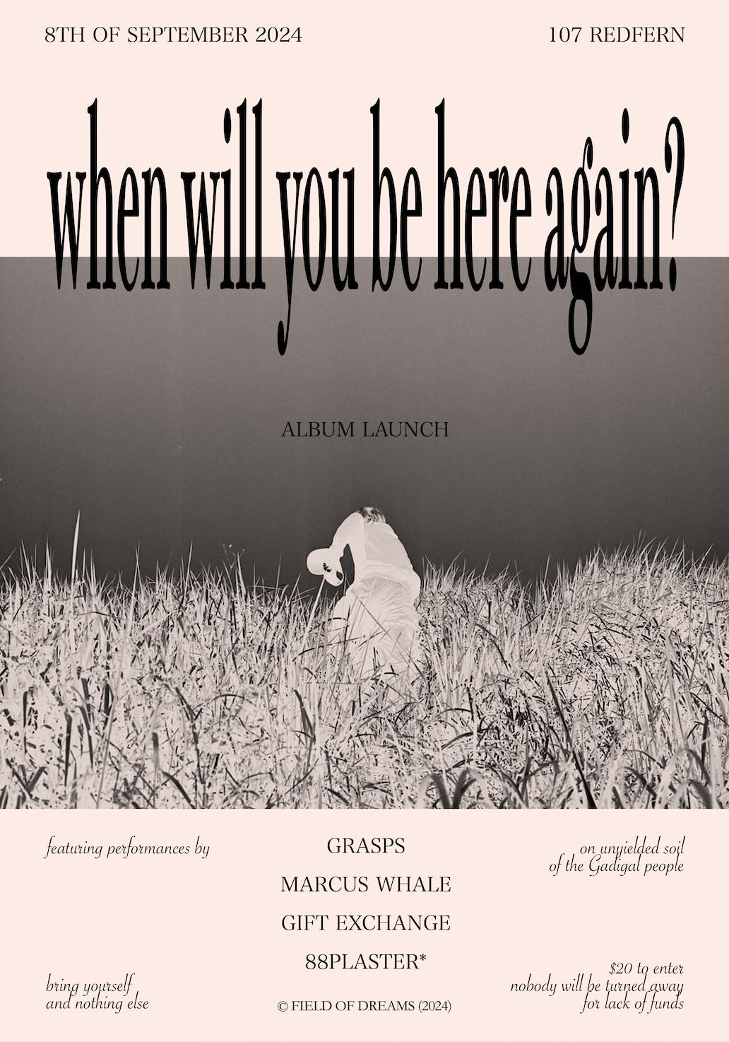 'When Will You Be Here Again?' Album Launch