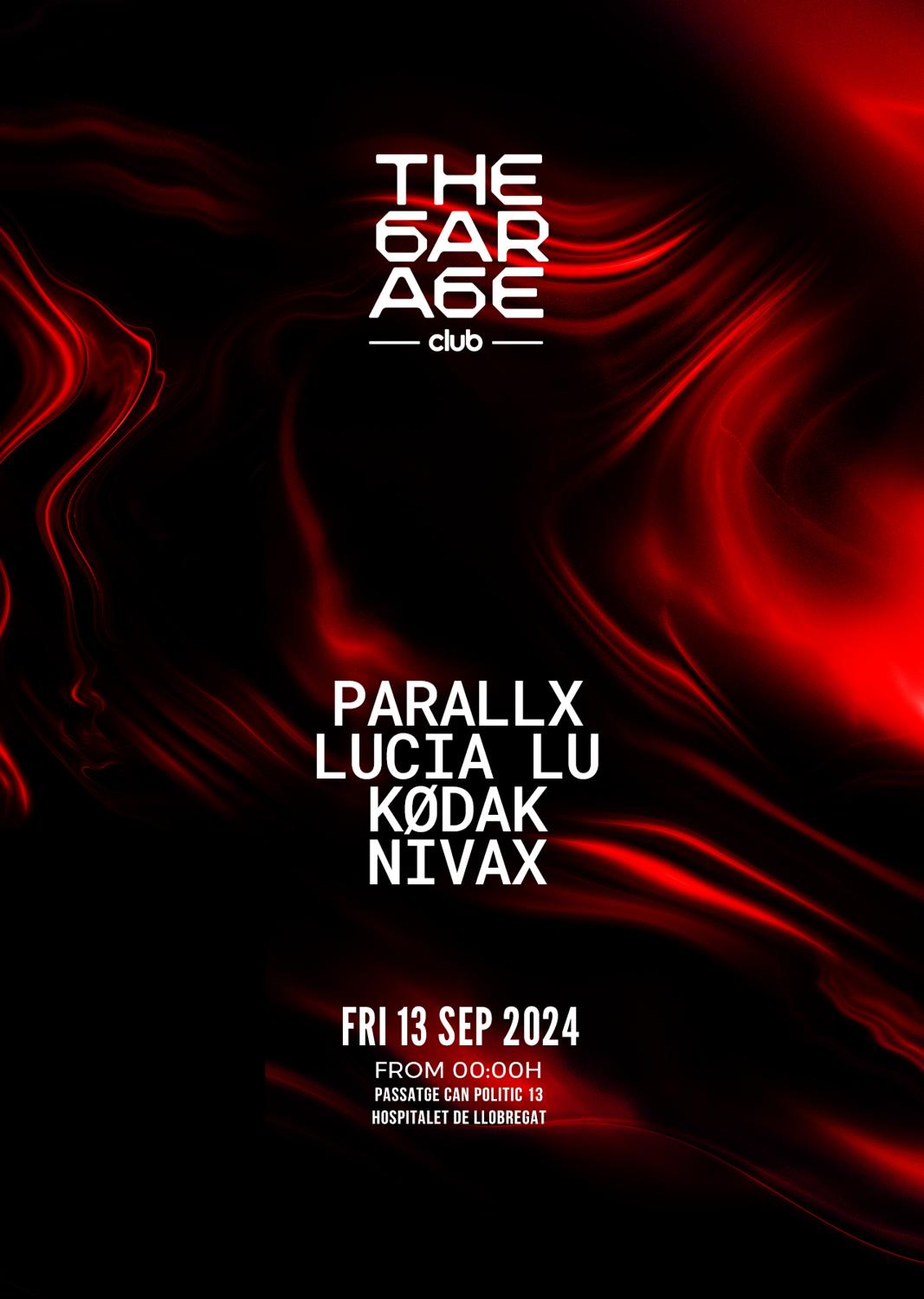 The Garage Presents: Parallxs / Lucia Lu / Kodak / Nivax