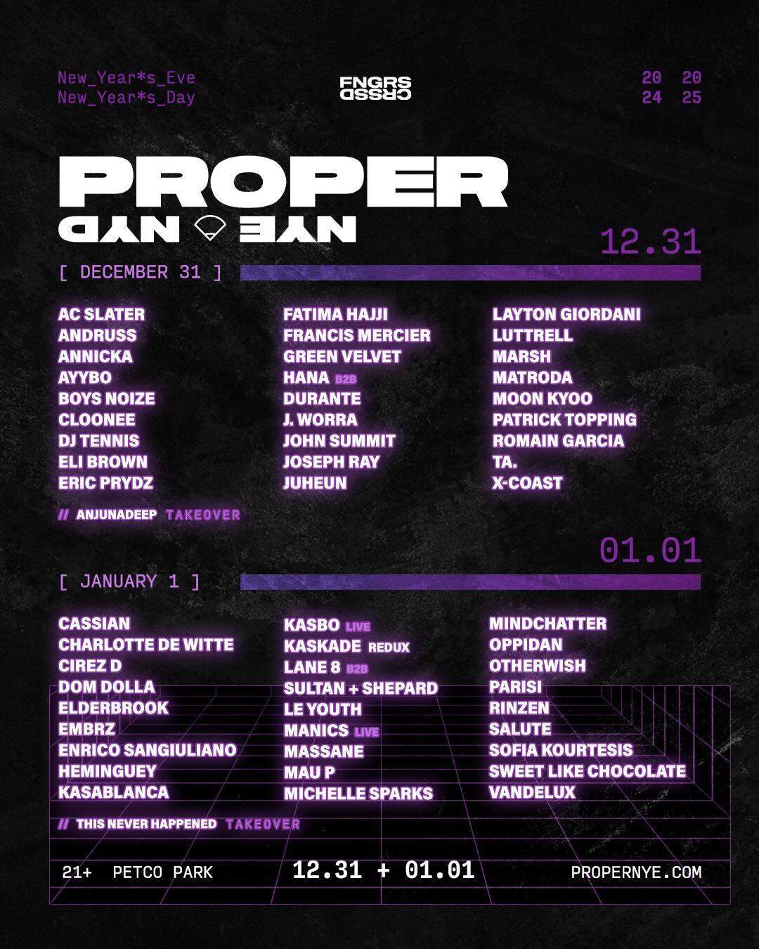 Fngrs Crssd Presents Proper Nye 24/25