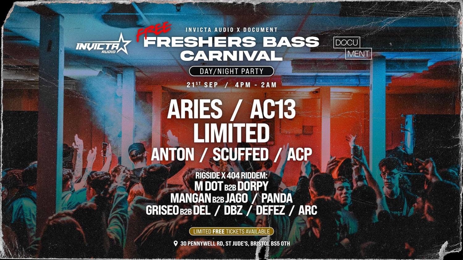 Invicta Audio: Freshers Bass Carnival [Free Day-Night Party]