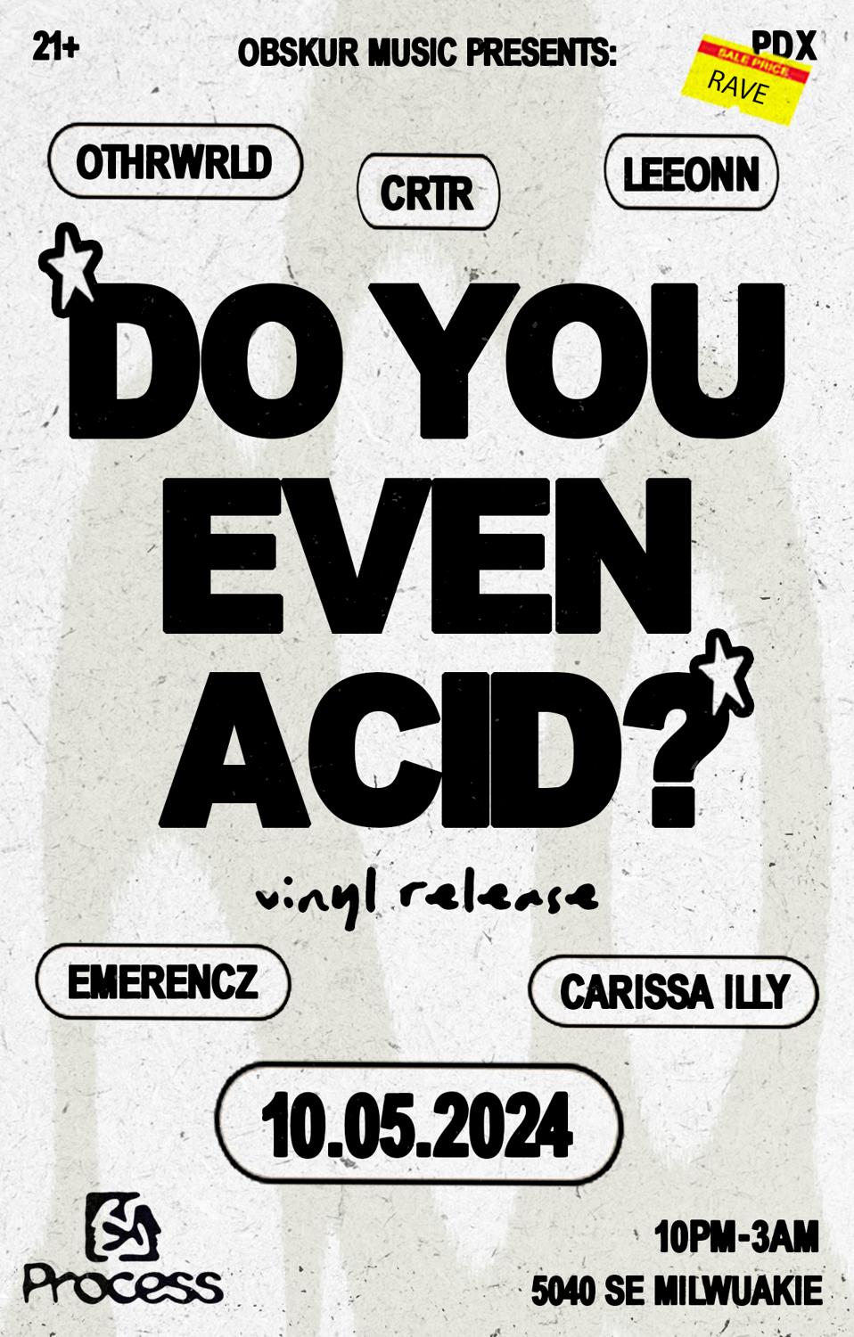 Obskur Music - Do You Even Acid? - Vinyl Release Party