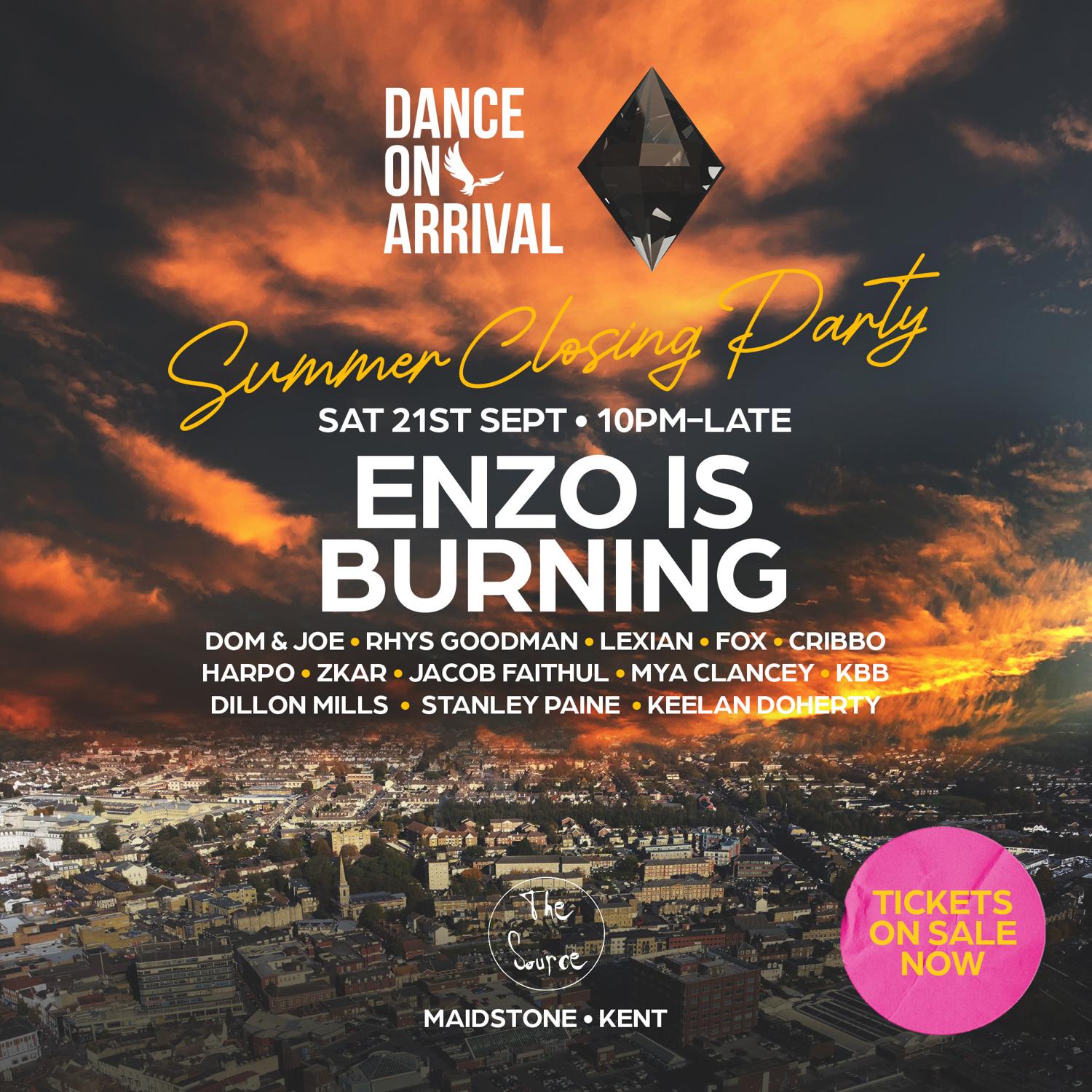 Danceonarrival: Summer Closing Party W/ Enzo Is Burning