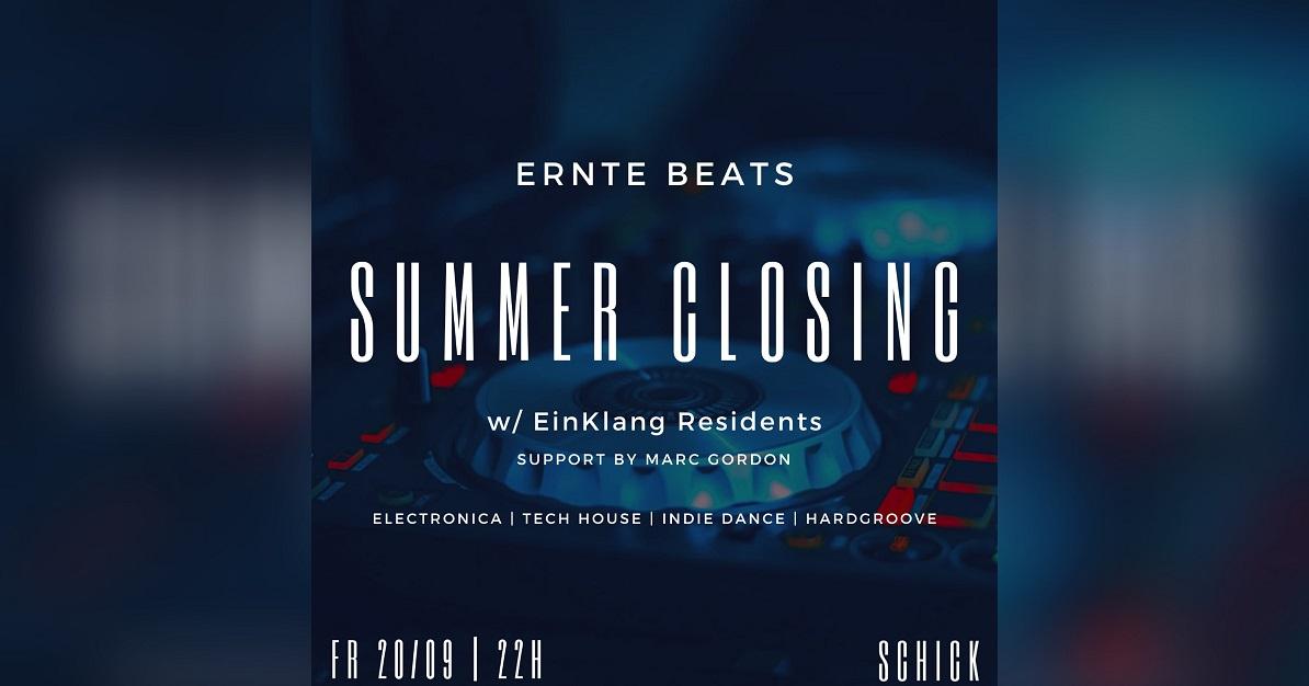 Summer Closing - Ernte Beats: Kata Kran · Marc Gordon · Matthias Rial · Troppo Zump · Winksalot