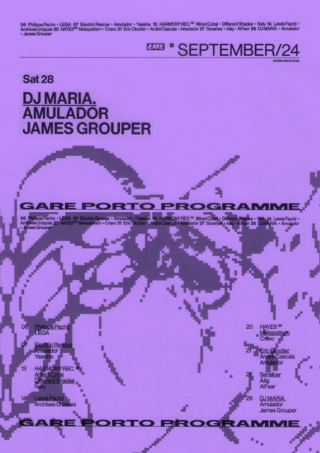 Dj Maria. + Amulador + James Grouper