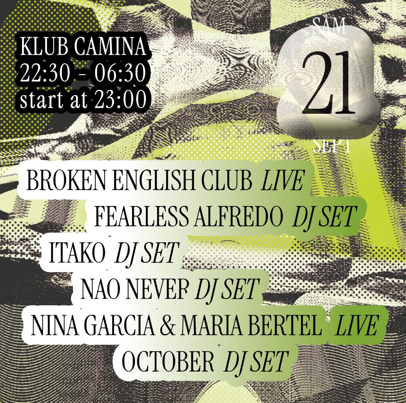 Klub Camina [Bec, Fearless Alfredo, Itako, Nao Never, Nina Garcia & Maria Bertel, October]