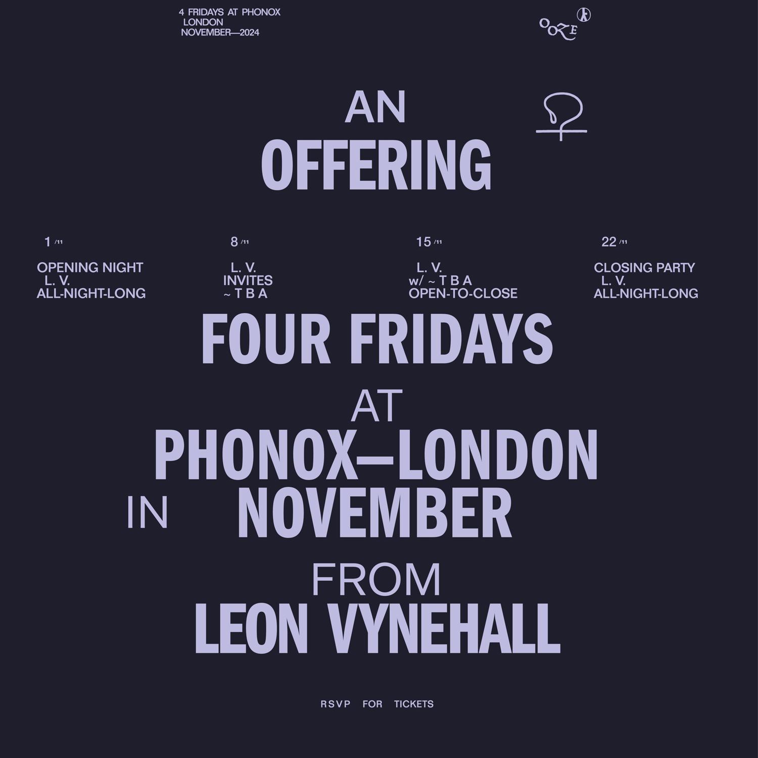 Leon Vynehall - 4 Fridays At Phonox