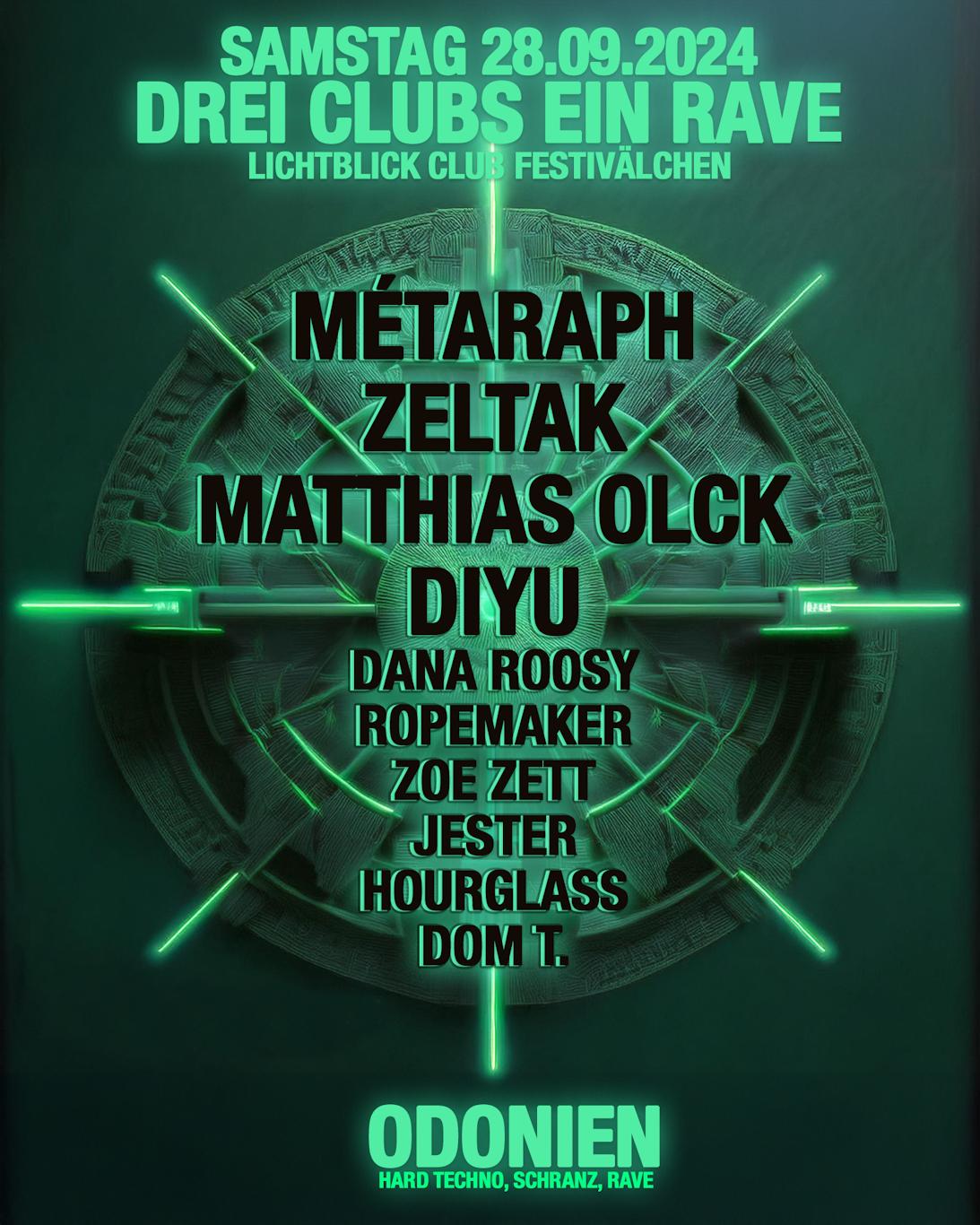 3 Clubs 1 Rave - Odonien W/ Metaraph, Zeltak & Techno Allianz Showcase