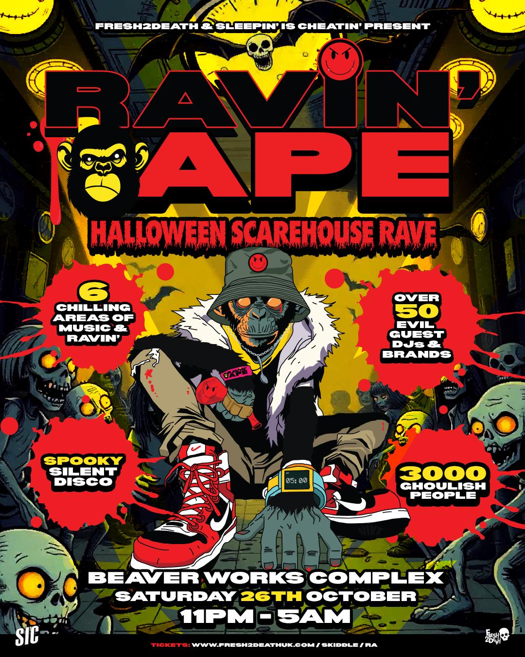 Ravin' Ape Halloween Scarehouse Rave