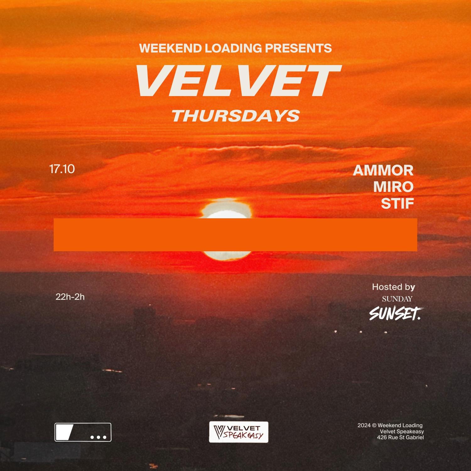 Weekend Loading: Velvet Thursdays - Hosted By Sunday Sunset