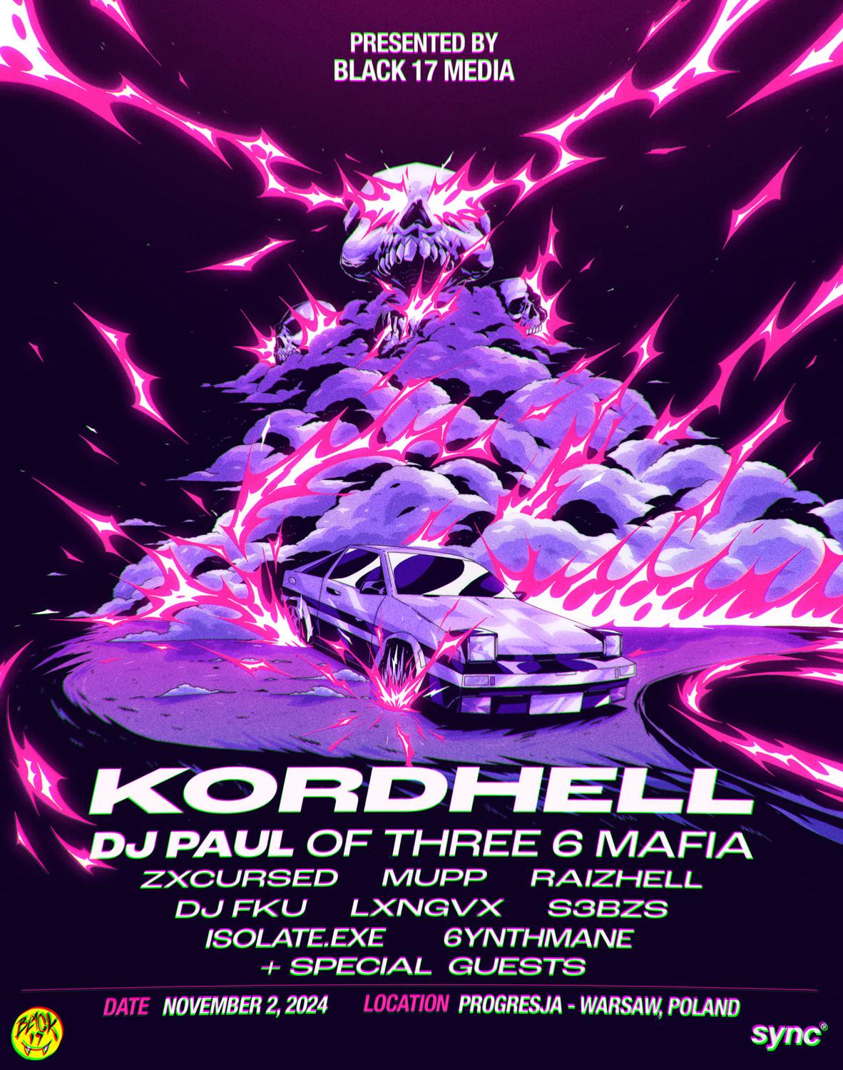 Black 17 Presents: Kordhell & Dj Paul W/ Zxcursed And Others