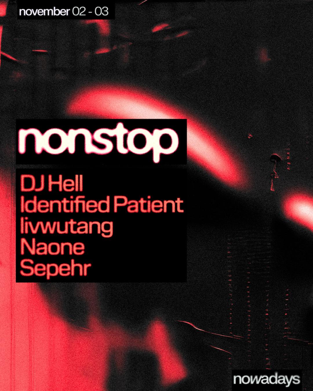 Nonstop: Dj Hell, Identified Patient, Livwutang, Naone, Sepehr