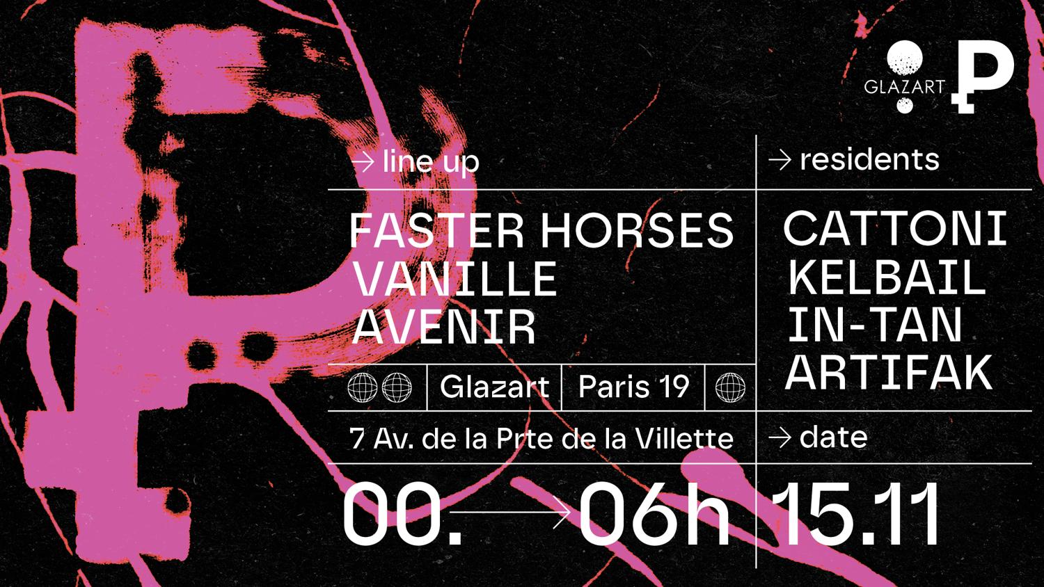 Pygments Records Presents: Faster Horses, Vanille, Avenir