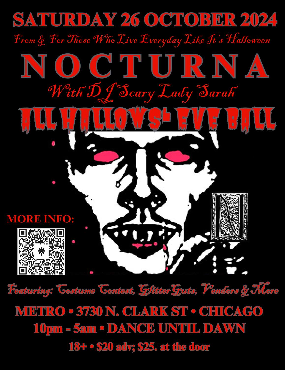 Annual Nocturna All Hallows' Eve Ball With Scary Lady Sarah