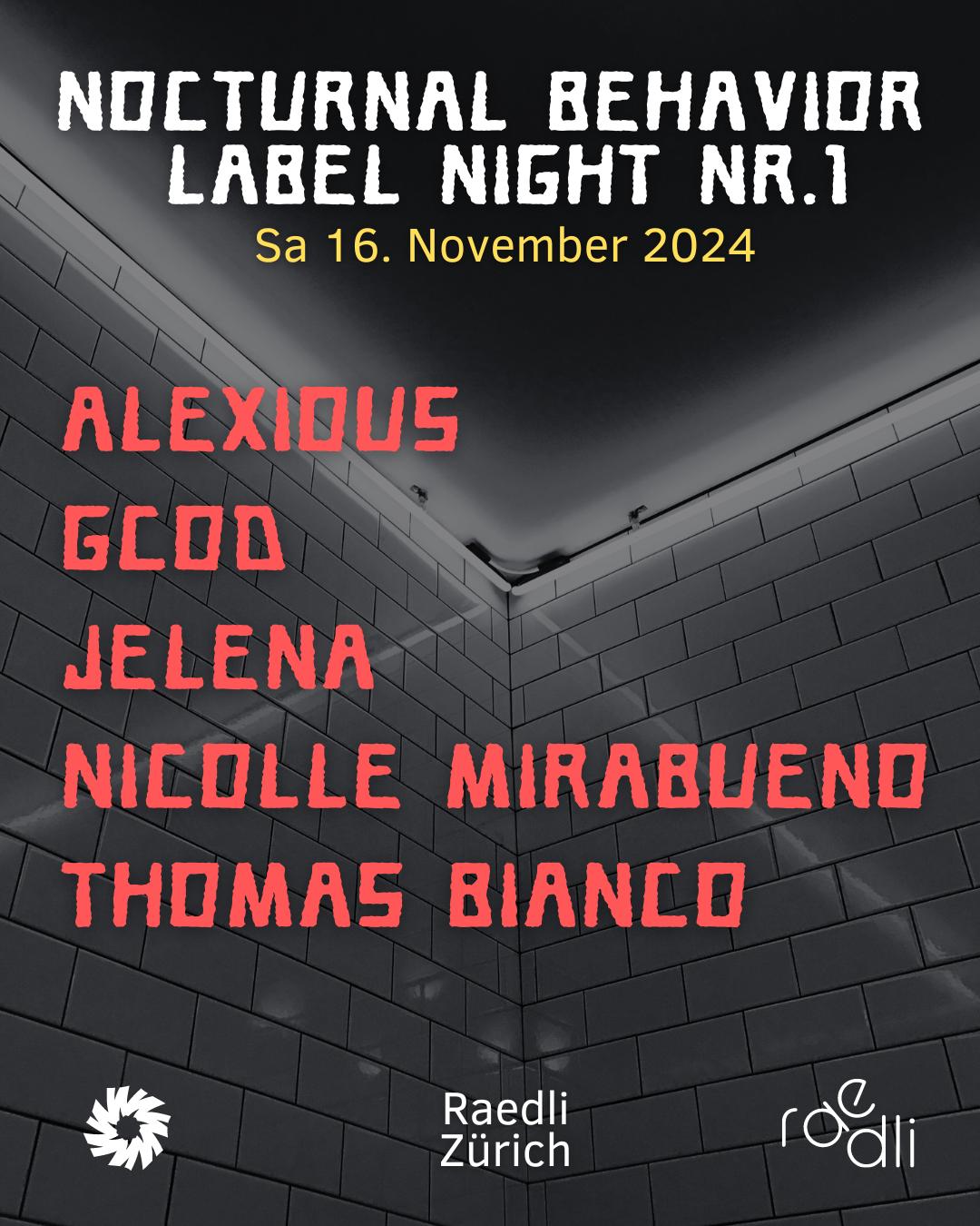 Nocturnal Behavior Label Night Nr.1