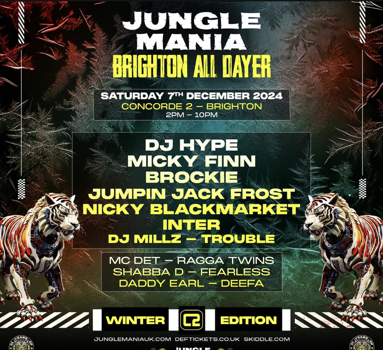 Jungle Mania Brighton All Dayer