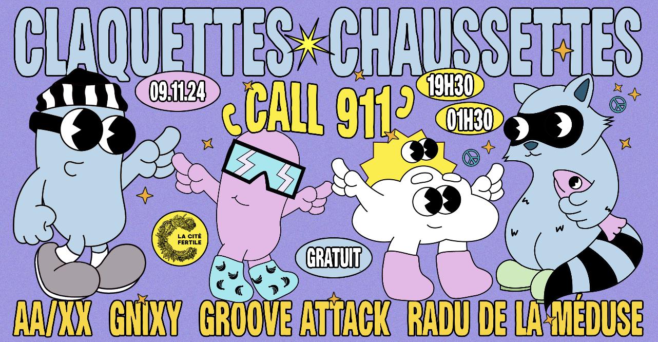 Call 911 • Claquettes Chaussettes X La Cité Fertile [Gratuit]