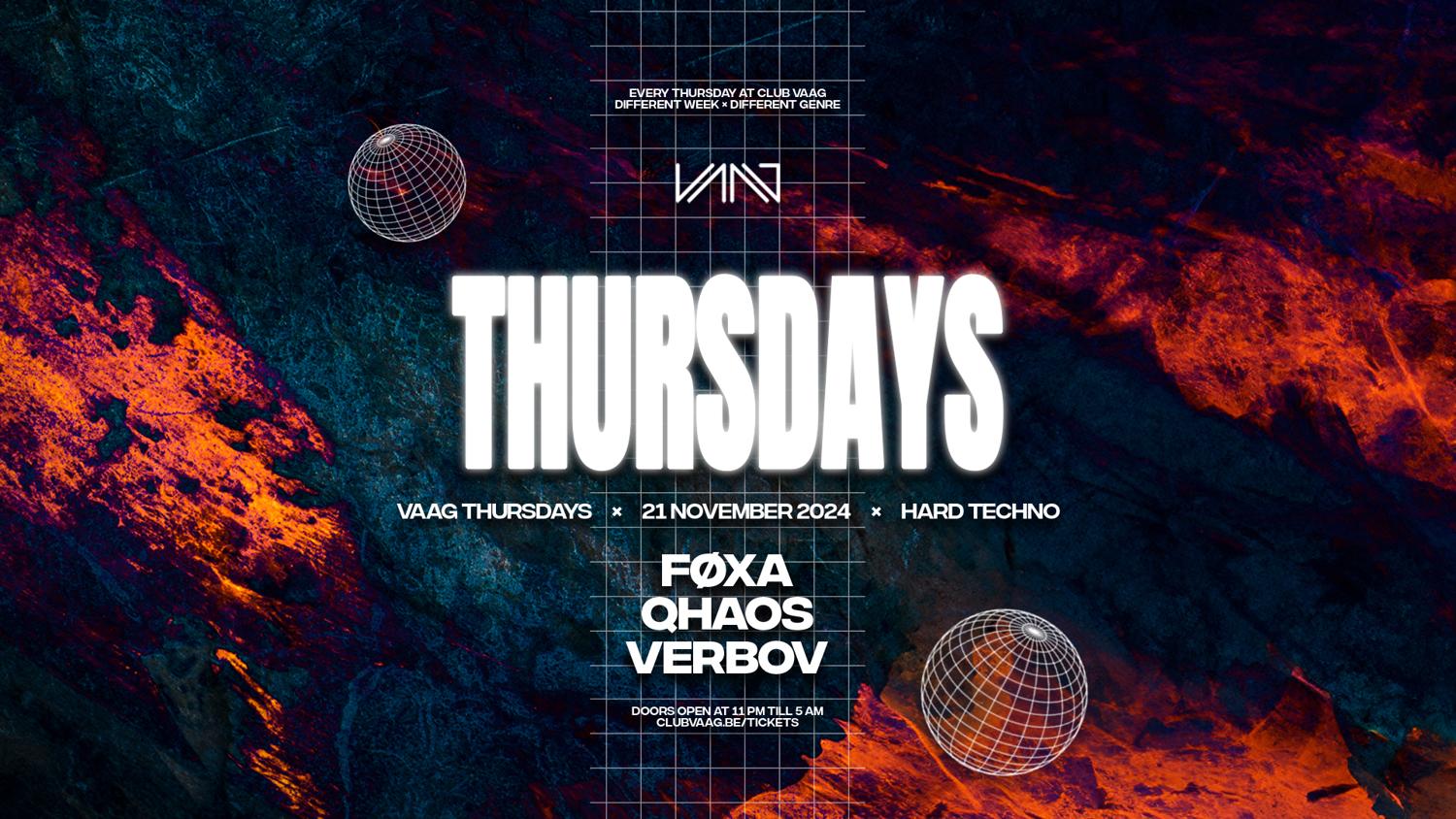 Vaag Thursdays Invites Føxa, Qhaos, Verbov