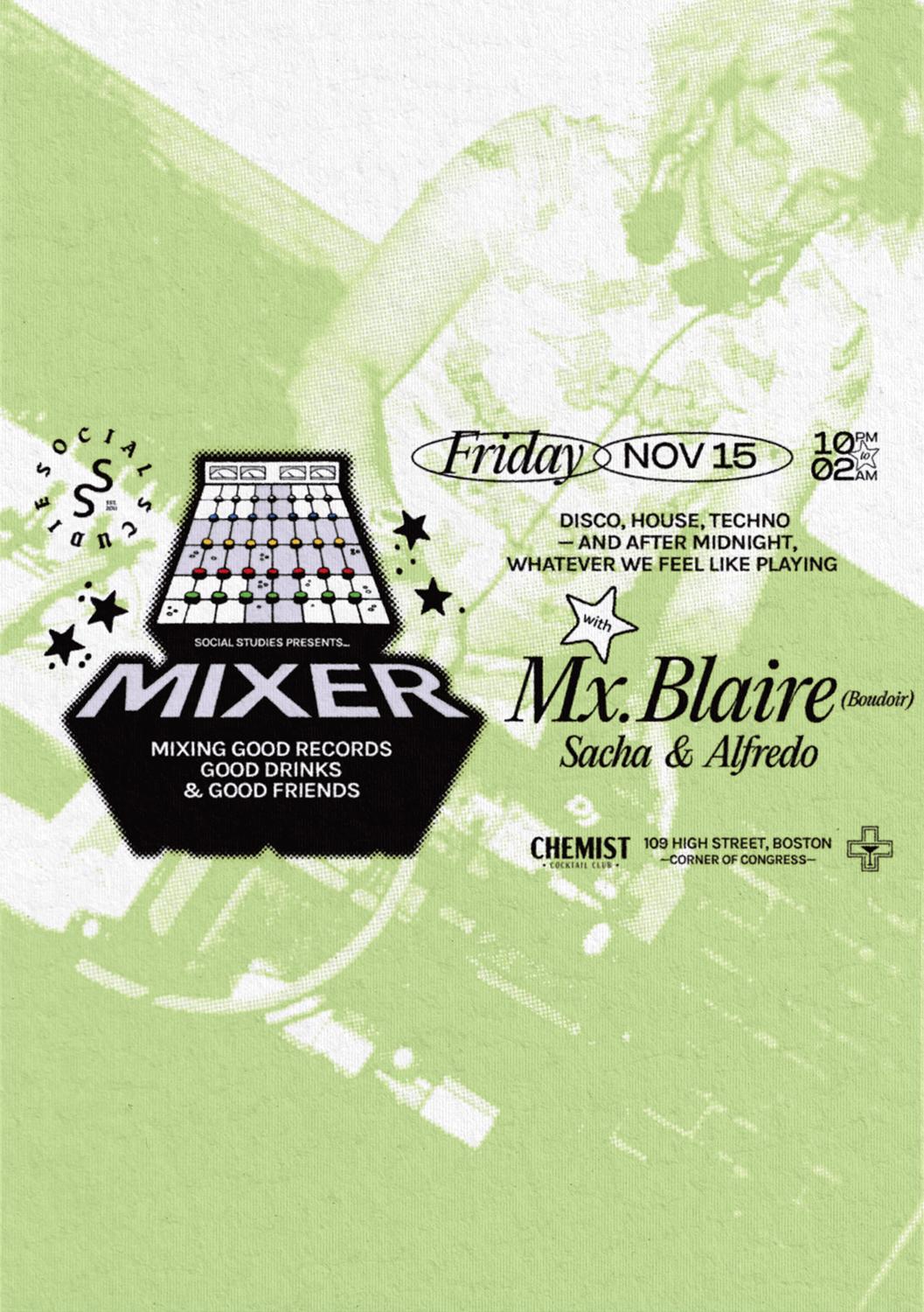 Social Studies Presents: Mixer With Mx. Blaire (Boudoir)