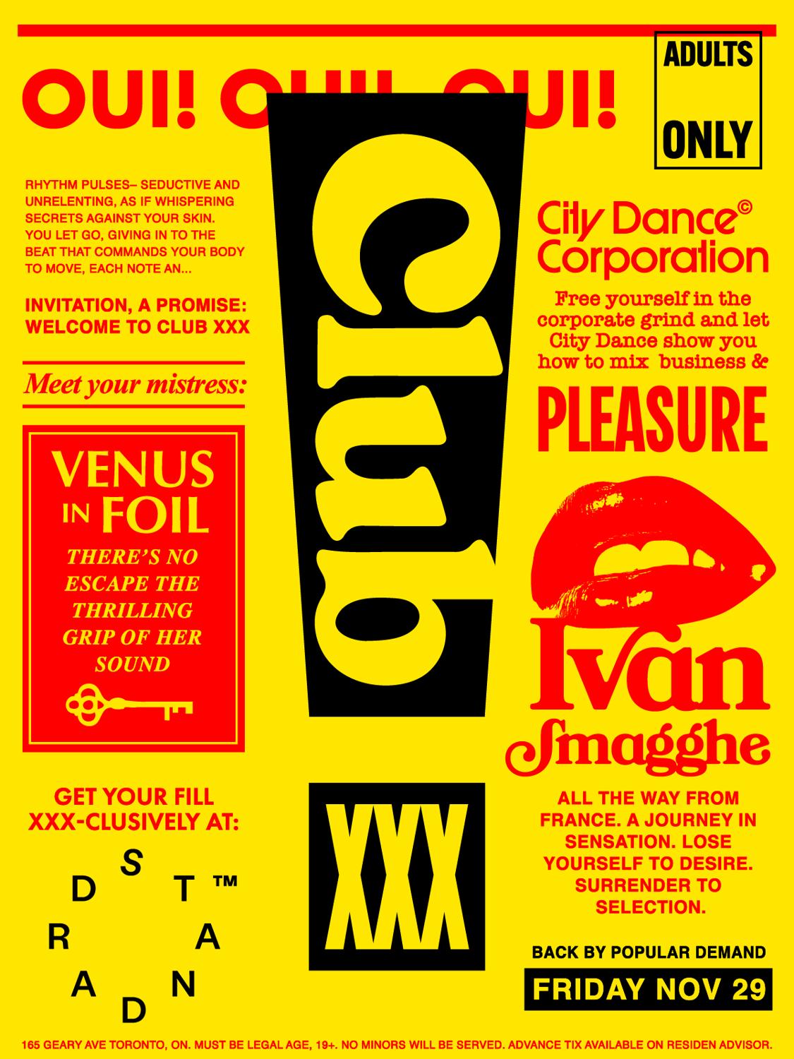 186: Club Xxx Featuring Ivan Smagghe, Venus In Foil And City Dance Corporation