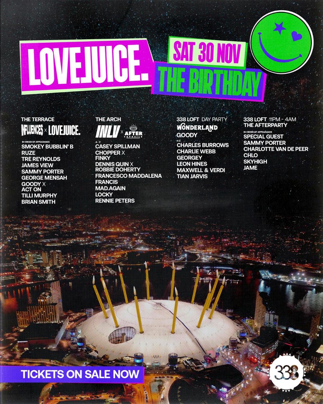 Lovejuice Birthday - Sat 30 November 2024 At Studio 338 London