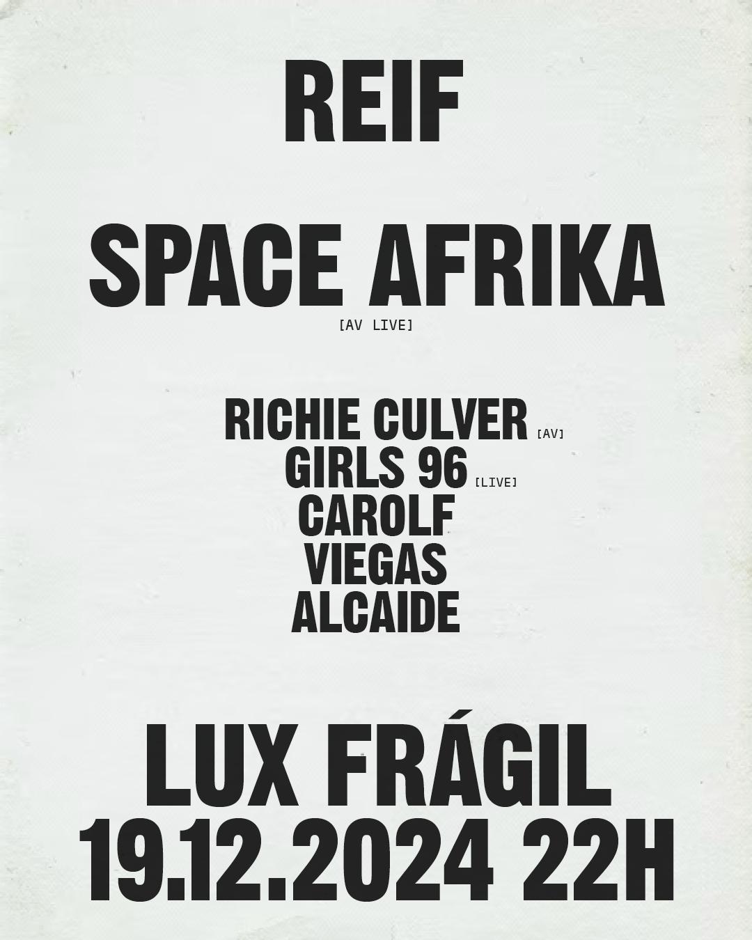 Reif: Space Afrika, Viegas, Girls 96, Alcaide, Carolf