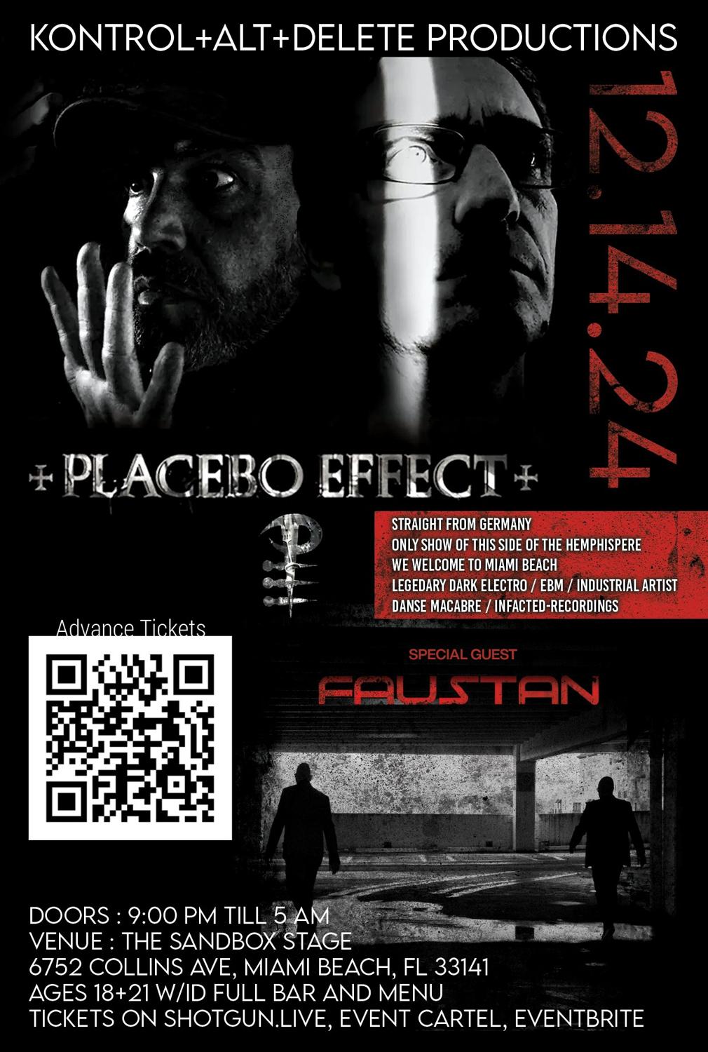 Placebo Effect Exclusive Only Usa Show German Ebm Industrial Dark Electro Legendary Artist