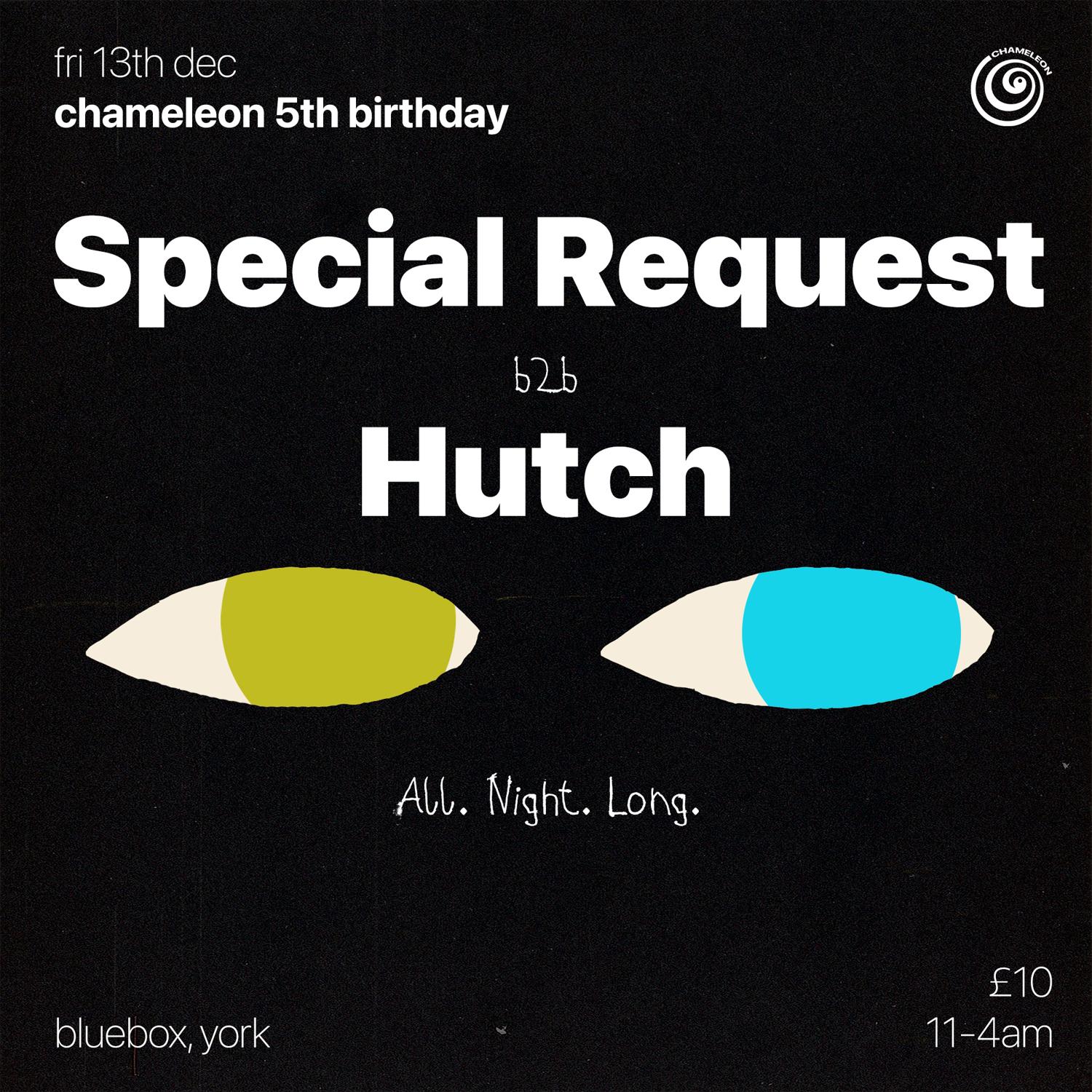 Chameleon 5Th Birthday W/ Special Request B2B Hutch (All Night Long) - Bluebox, York