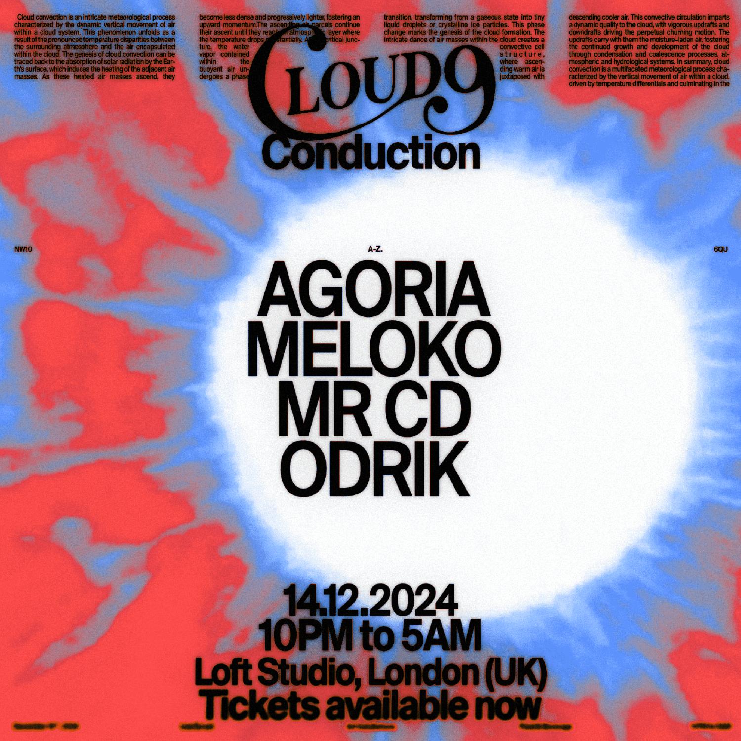 Cloud9 Presents Conduction: Agoria, Meloko, Odrik, Mr Cd