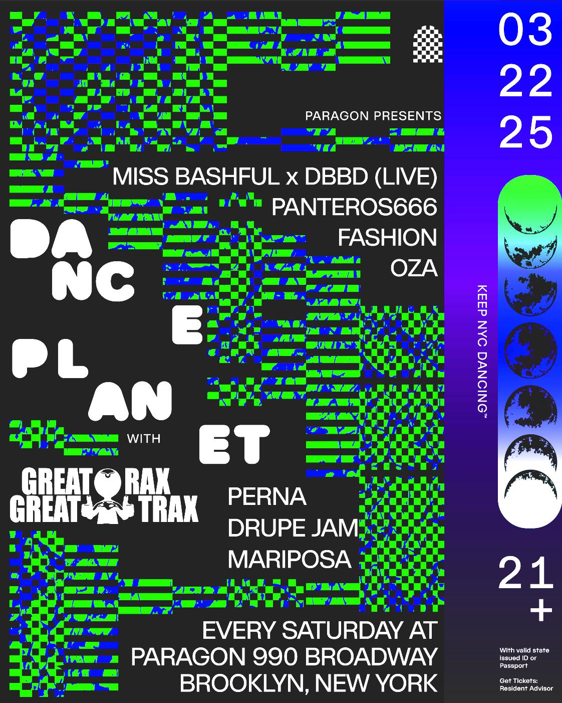 Dance Planet: Miss Bashful X Dbbd, Panteros666, Fashion, Oza + Ladiez Drink Free