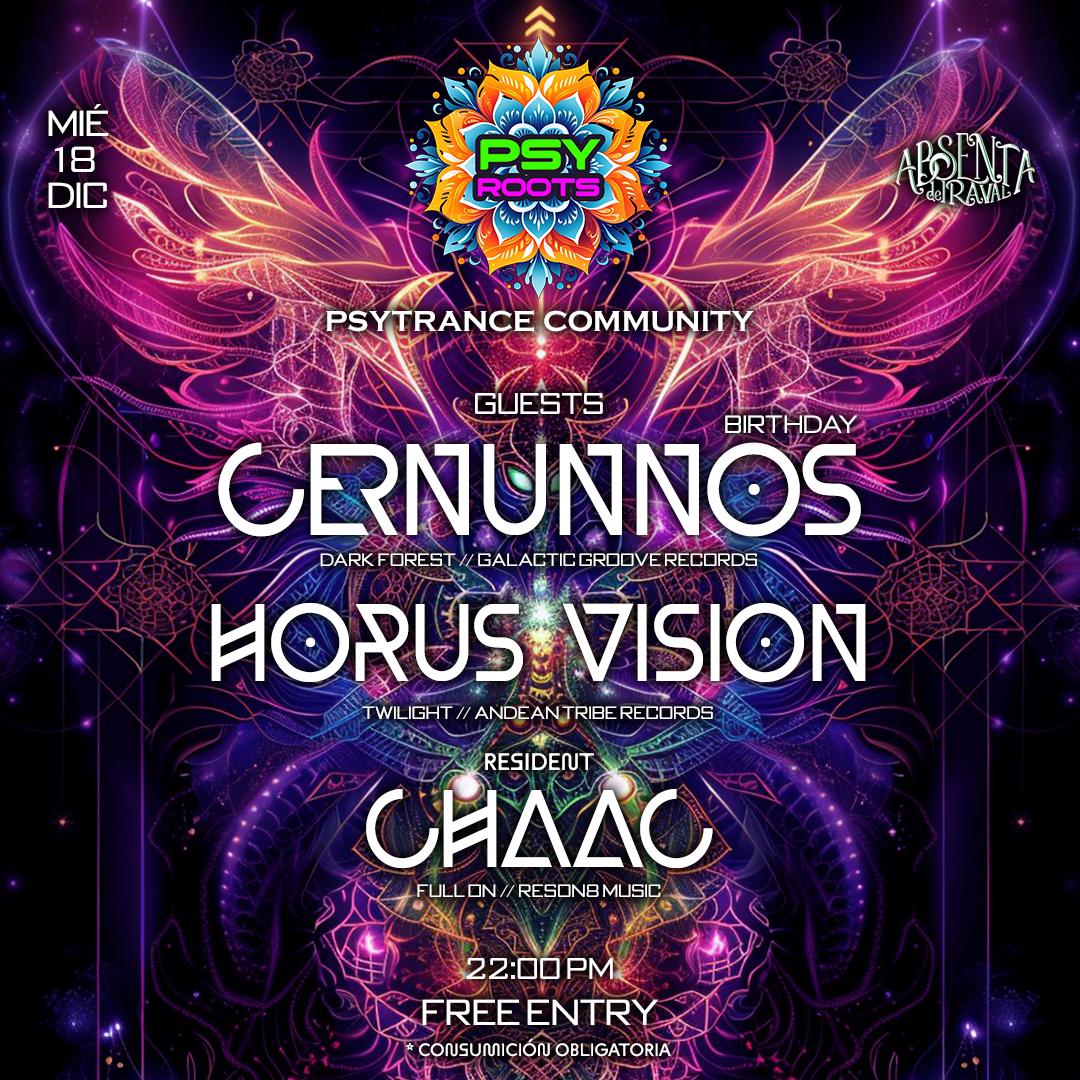 Psy Roots - Psytrance Barcelona / Cernunnos / Horus Vision / Chaac