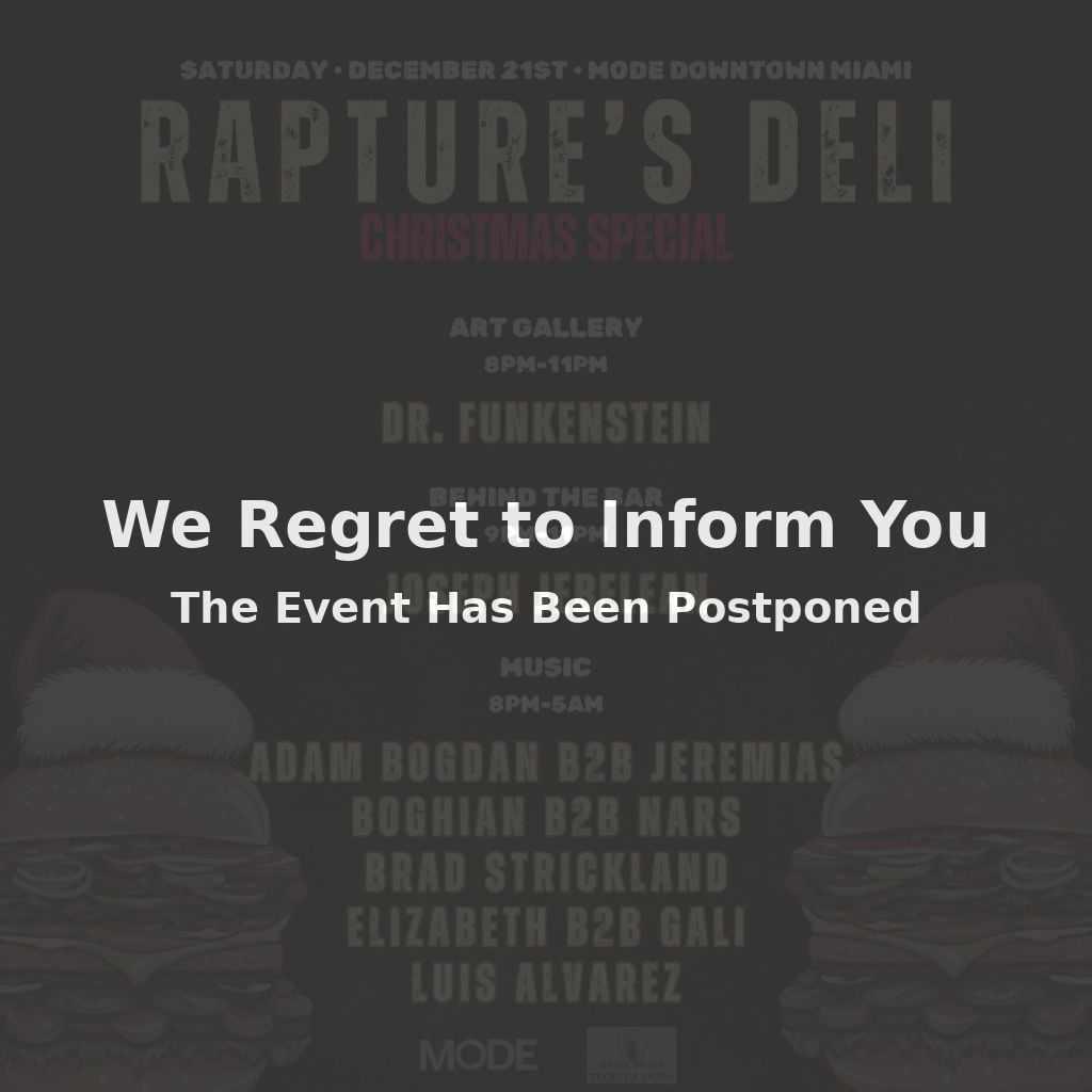 Rapture'S Deli - Family Size X-Mas (Postponed)