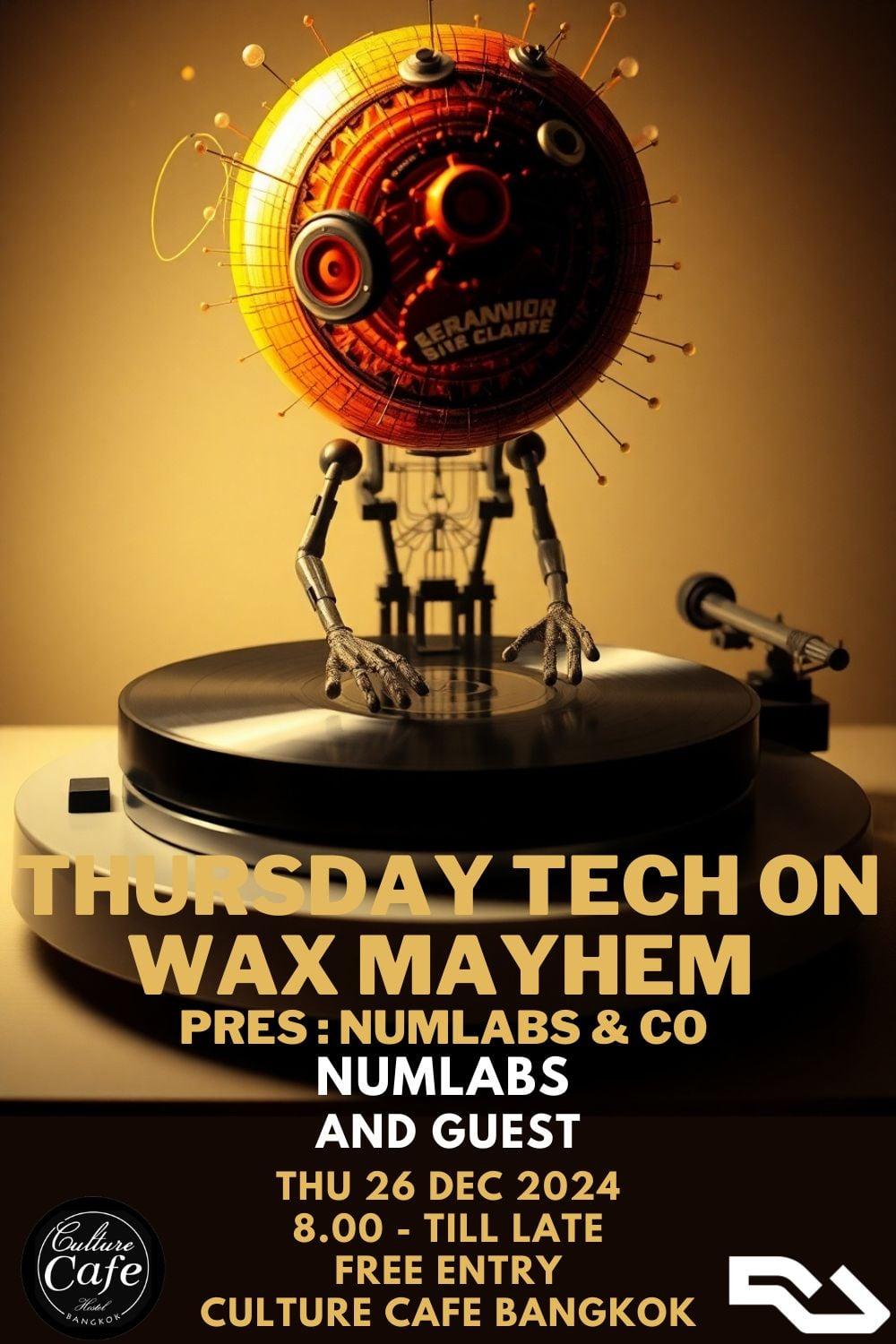 Thursday Tech On Wax 'Boxing Day' Mayhem' Pres; Numlabs & Co