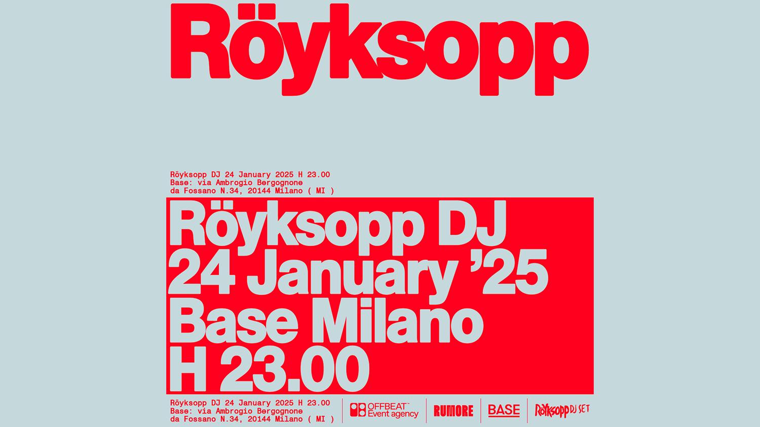 Röyksopp (Dj Set)