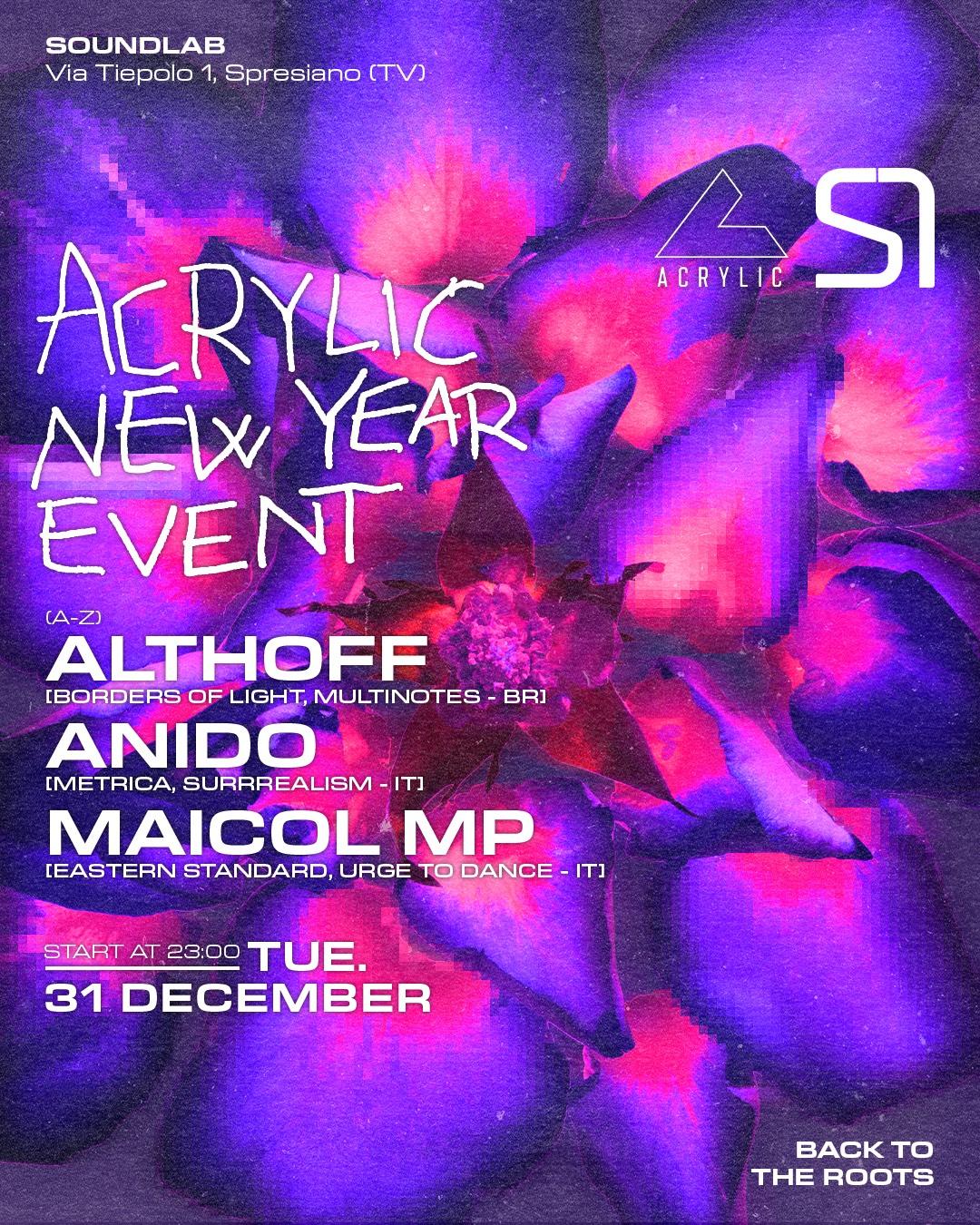 Acrylic New Year Event - Tue 31 Dec 2024 @Soundlab.Tv