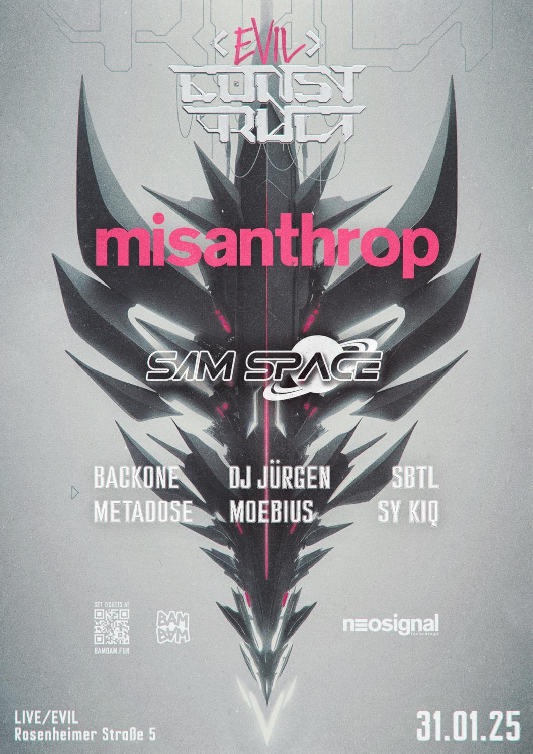 Bam Bam Presents: Evil Construct With Misanthrop, Sam Space