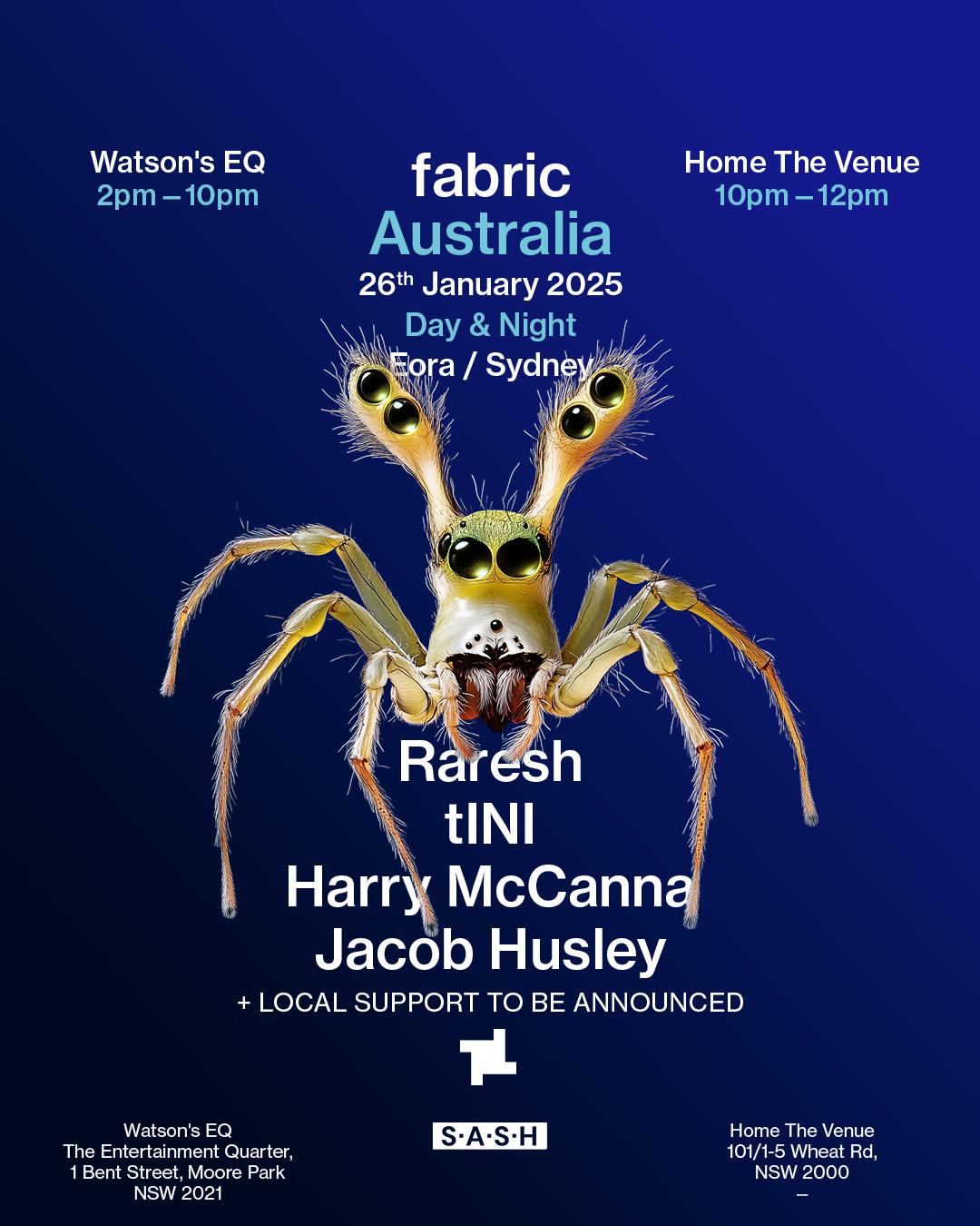 ★ S.A.S.H Sydney Pres. Fabric ★ Sunday January 26Th ★