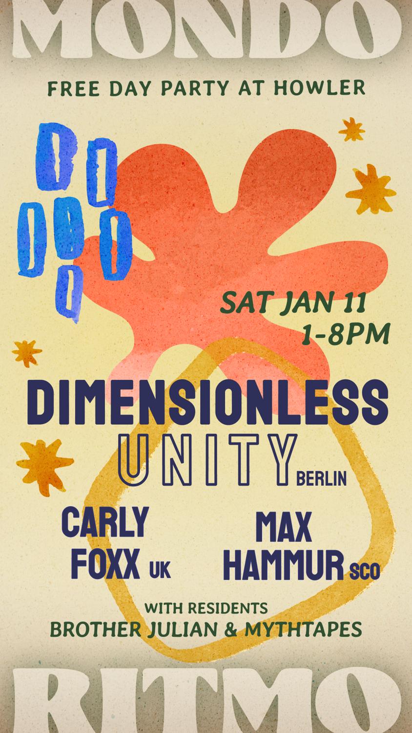 Dimensionless Unity (Berlin), Carly Foxx (Uk), Max Hammur (Glasgow)