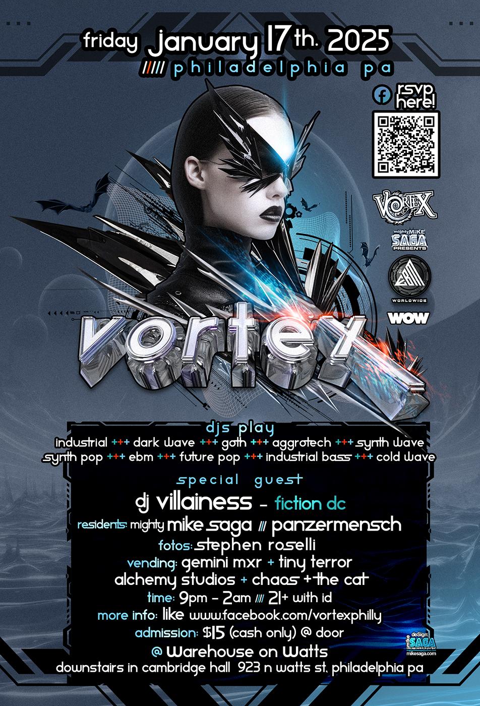 Vortex Goth Industrial Dark Wave Club Night Fri Jan 17Th. 2025 Philadelphia Pa