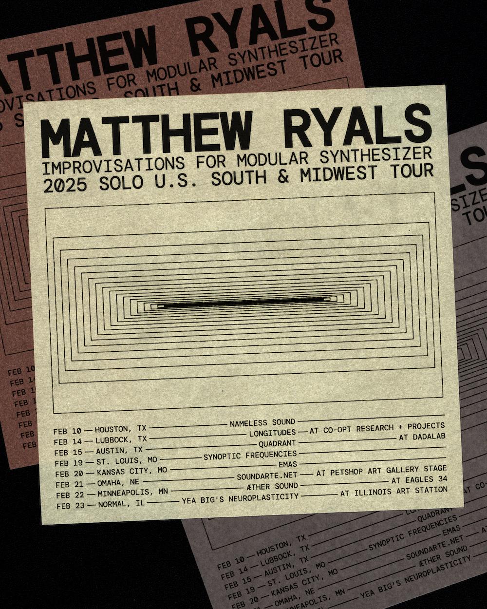 Matthew Ryals - 2025 Solo U.S. South & Midwest Tour