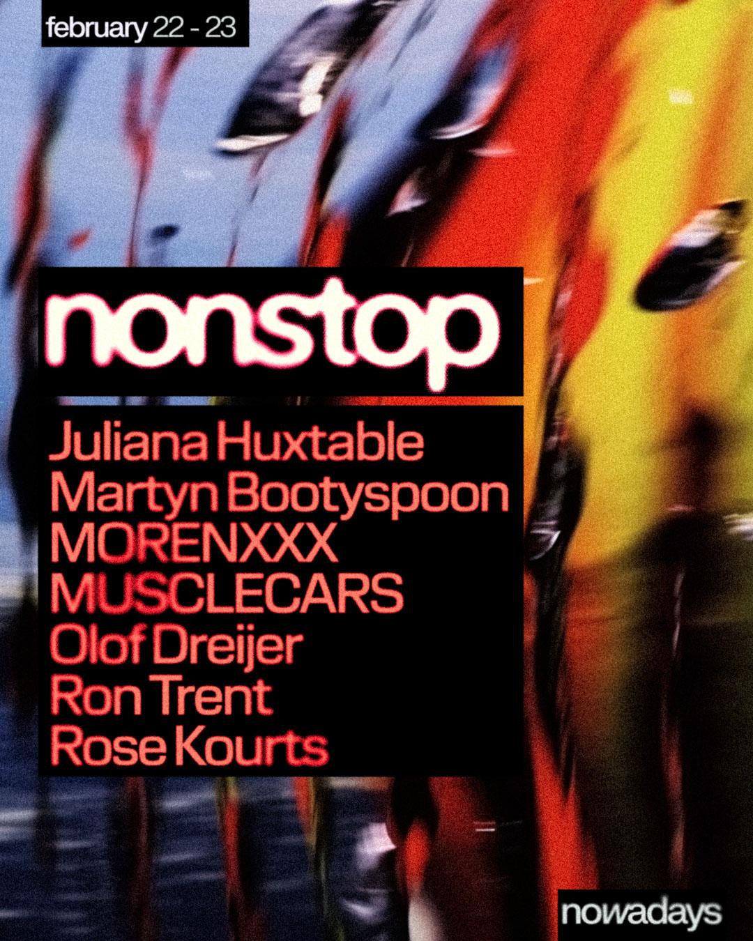 Nonstop: Juliana Huxtable, Morenxxx, Musclecars, Olof Dreijer, Ron Trent + More