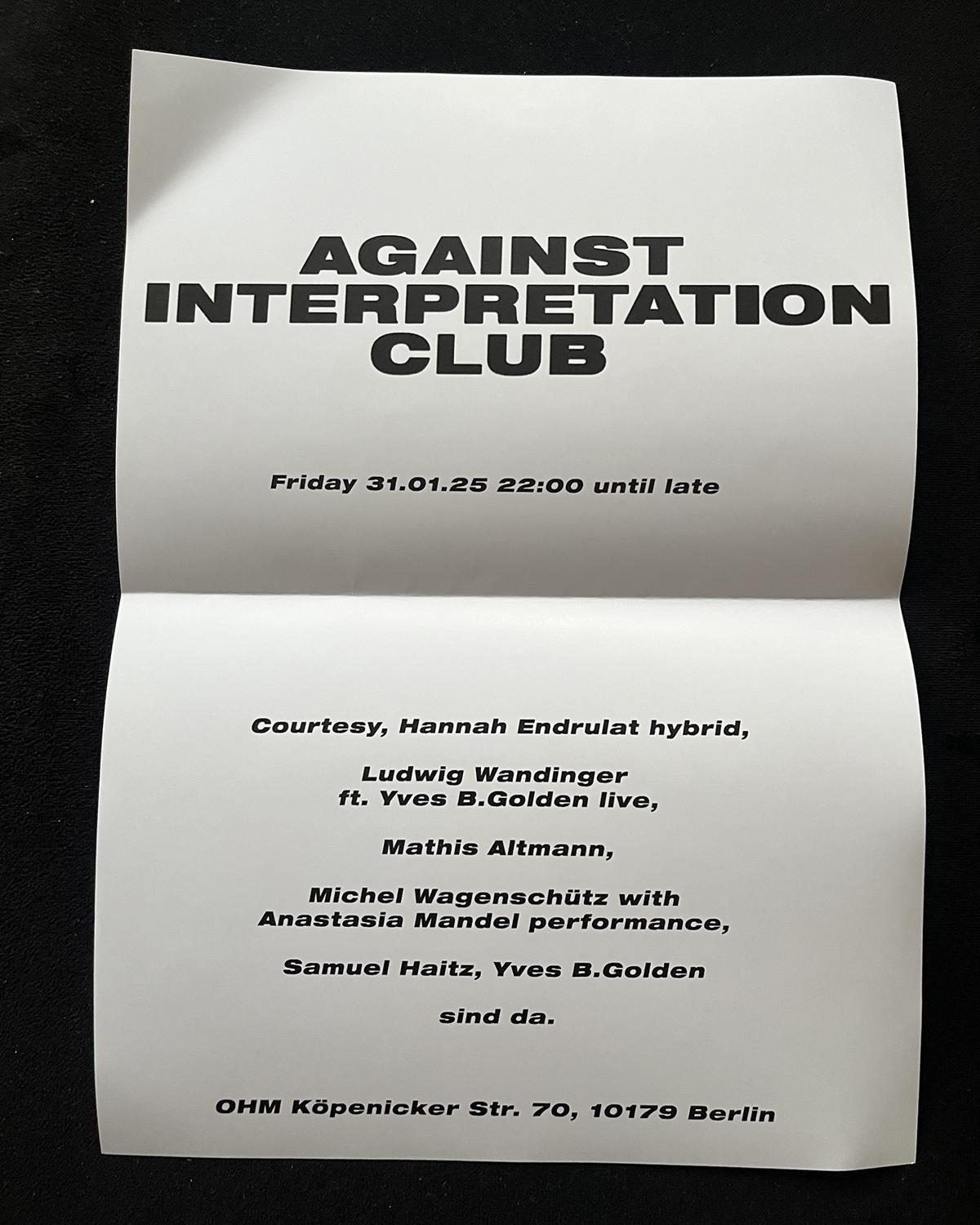 Against Interpretation Club