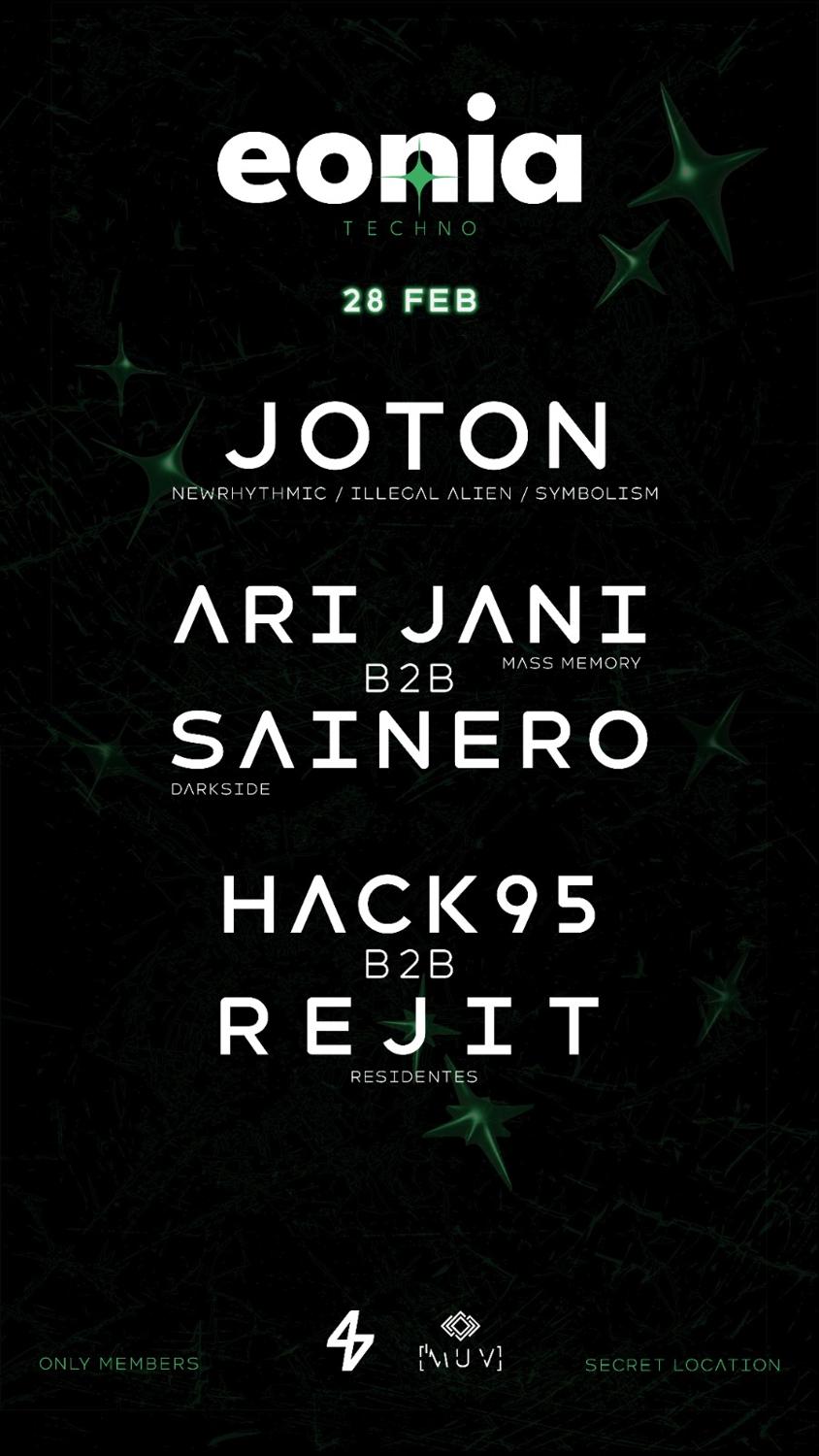 Eonia: Joton + Ari Jani B2B Sainero + Hack95 B2B Rejit