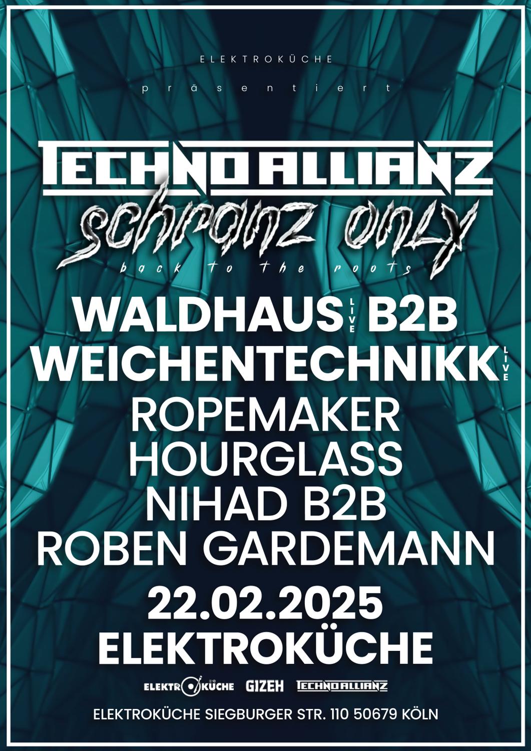 Techno Allianz Schranz Only ,,Back To The Roots'' With Waldhaus Live & Weichentechnikk Live